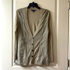 EUC Banana Republic Taupe slightly sheer and silky Cardigan size Small